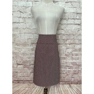 Margaret M Womens SLIMMING SKIRT Geo Print Pencil Skirt Pink Black - Size S